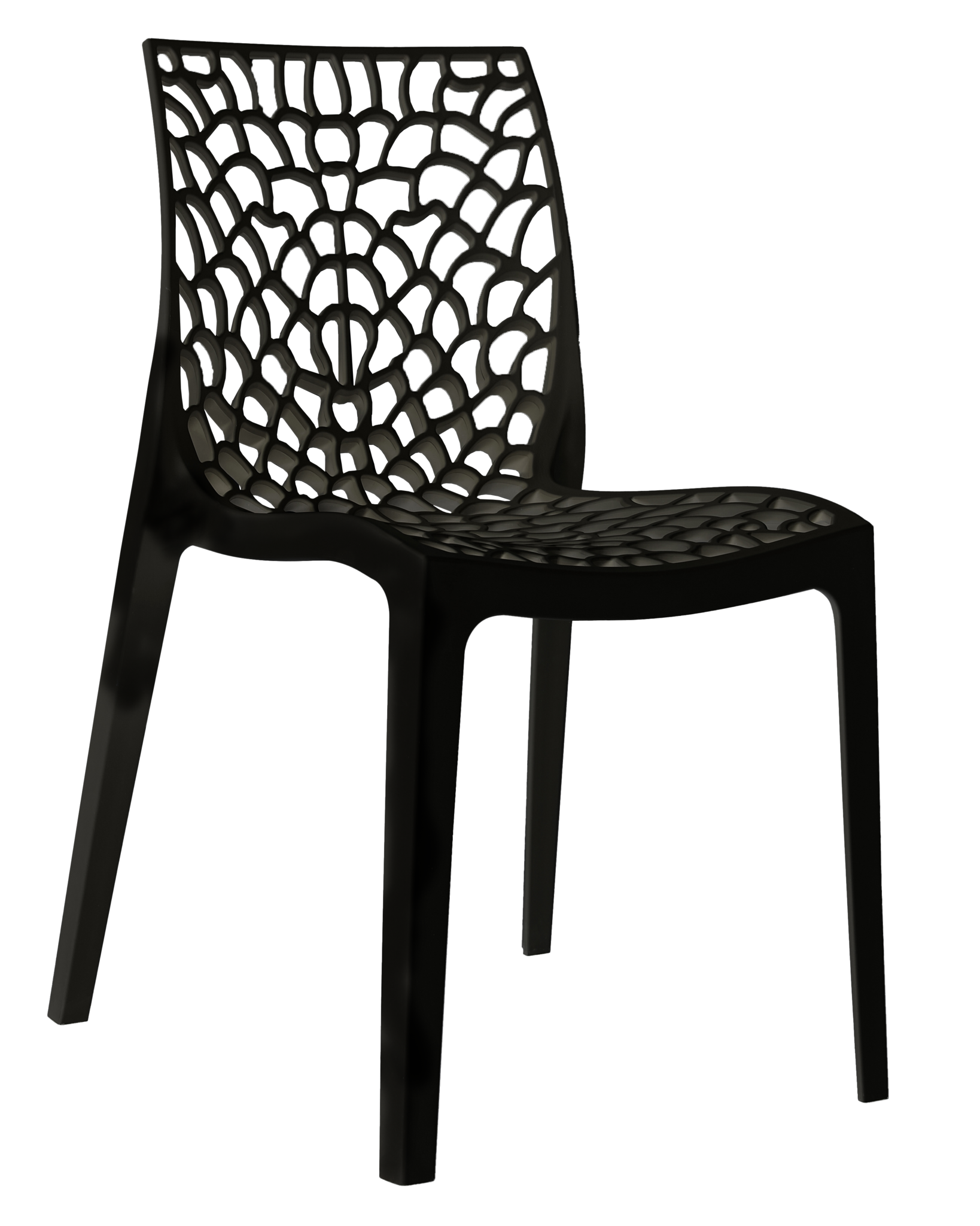 Design eetkamerstoelen - set van 2 - zwart - 80 cm hoogte
