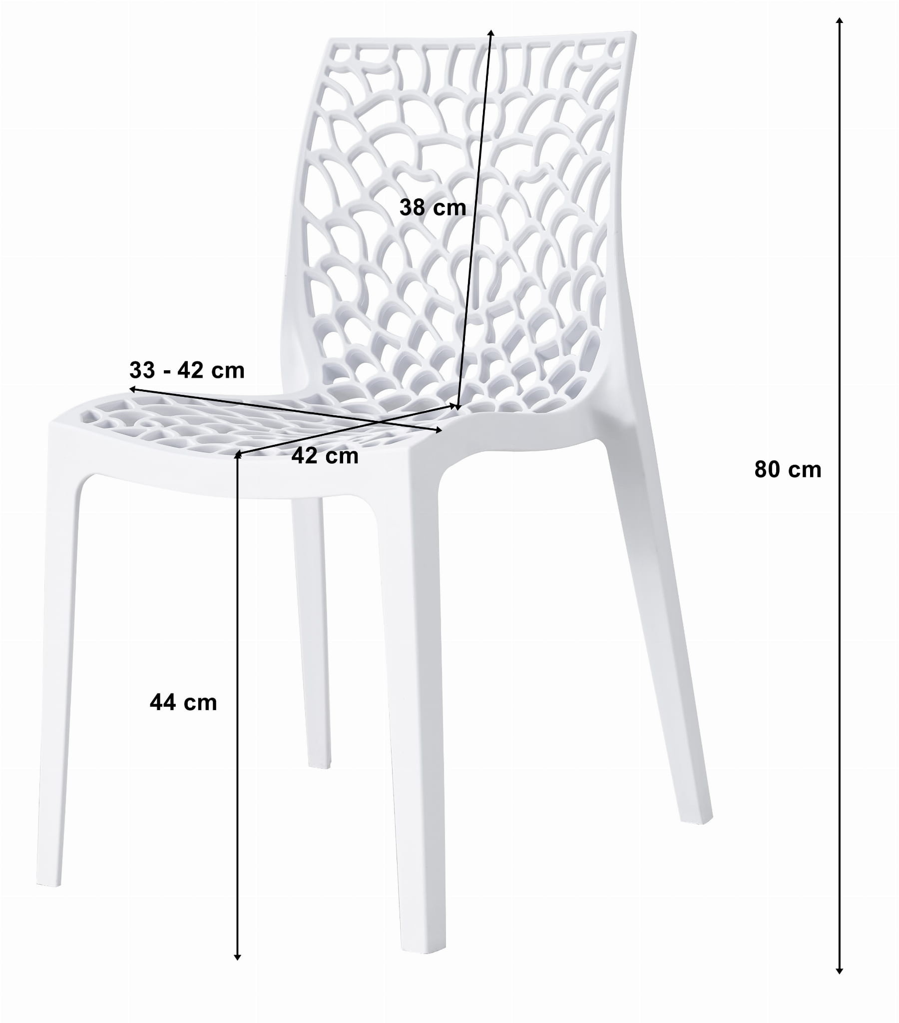 Design eetkamerstoelen - set van 2 - zwart - 80 cm hoogte
