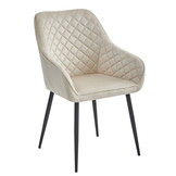 Velvet eetkamerstoel - beige - 91x58x54.5 cm - zelfmontage