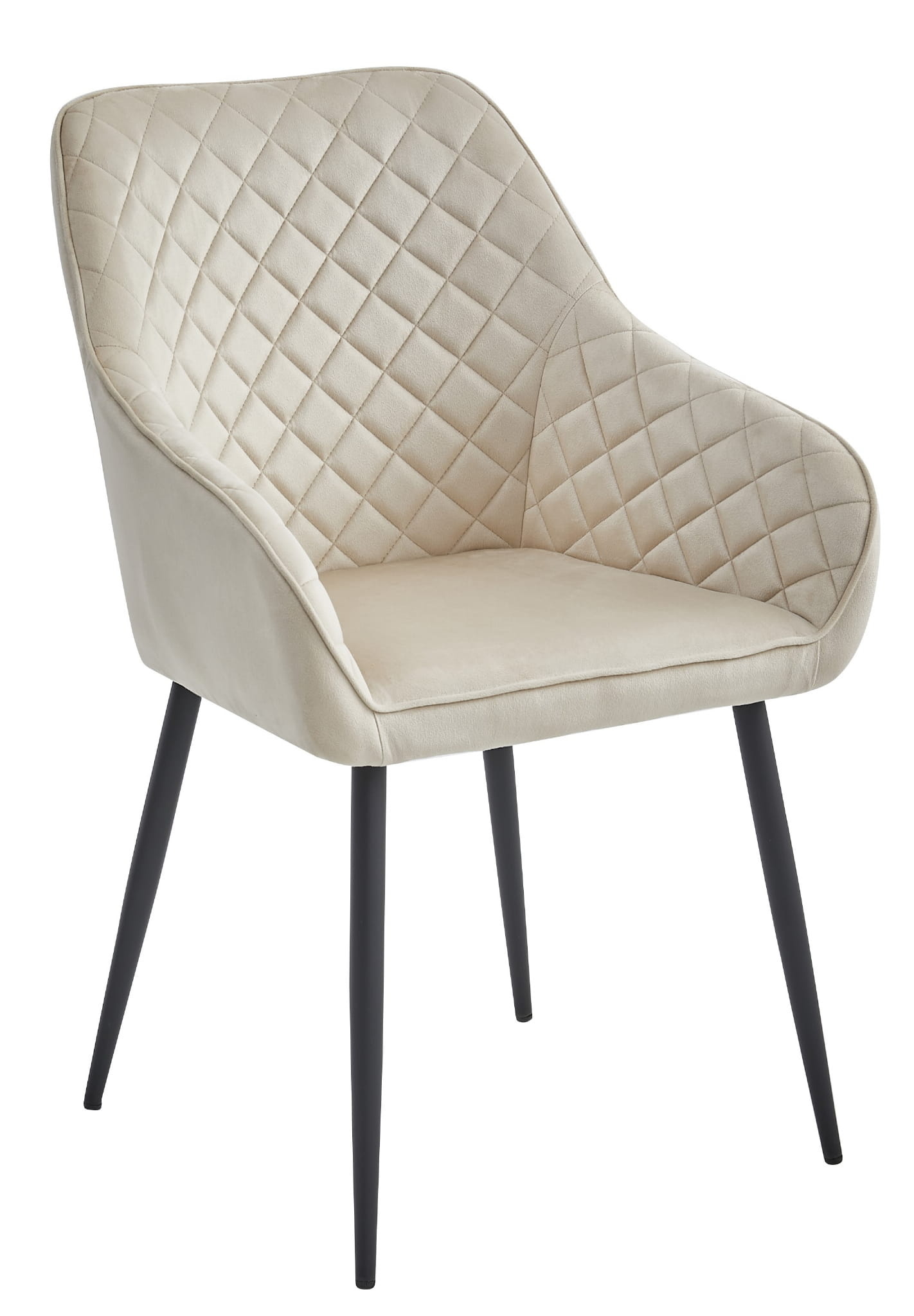 Velvet eetkamerstoel - beige - 91x58x54.5 cm - zelfmontage