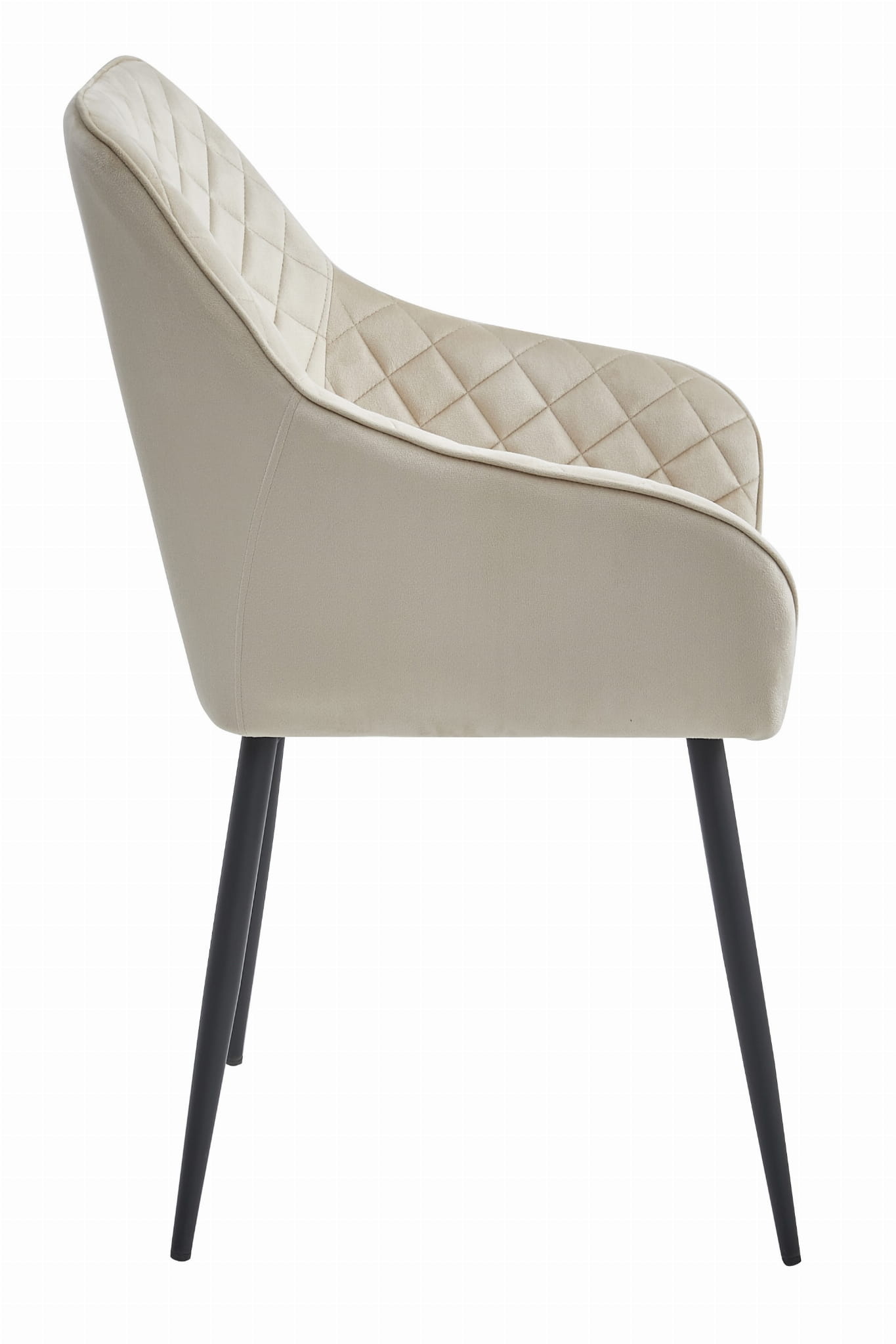 Velvet eetkamerstoel - beige - 91x58x54.5 cm - zelfmontage