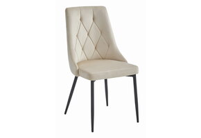 Velvet eetkamerstoel - 4 stuks - beige - 93,5 x 48,5 x 61 cm