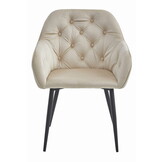 Velvet eetkamerstoel - beige - 81 x 61 x 55.5 cm - max 120 kg