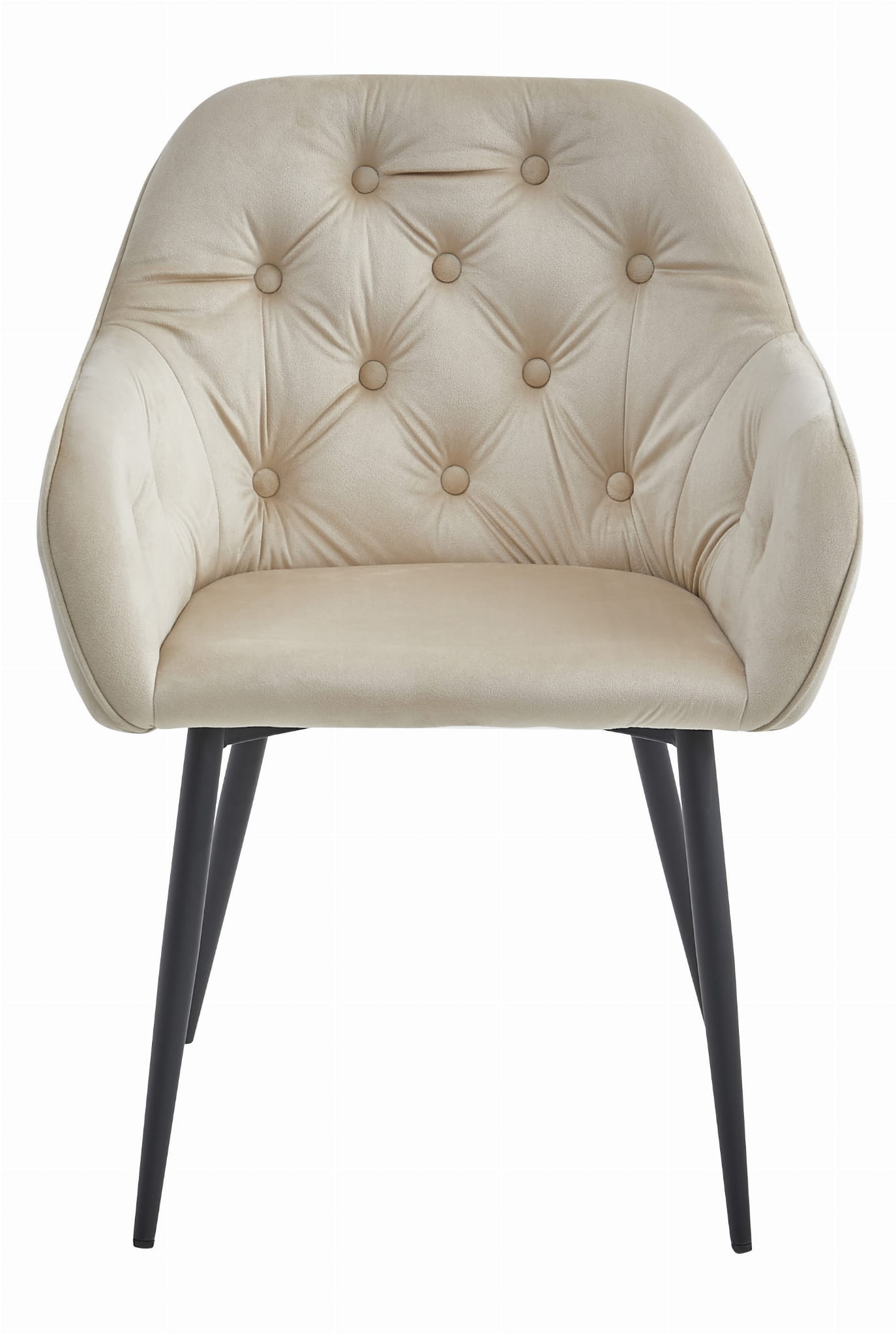Velvet eetkamerstoel - beige - 81 x 61 x 55.5 cm - max 120 kg