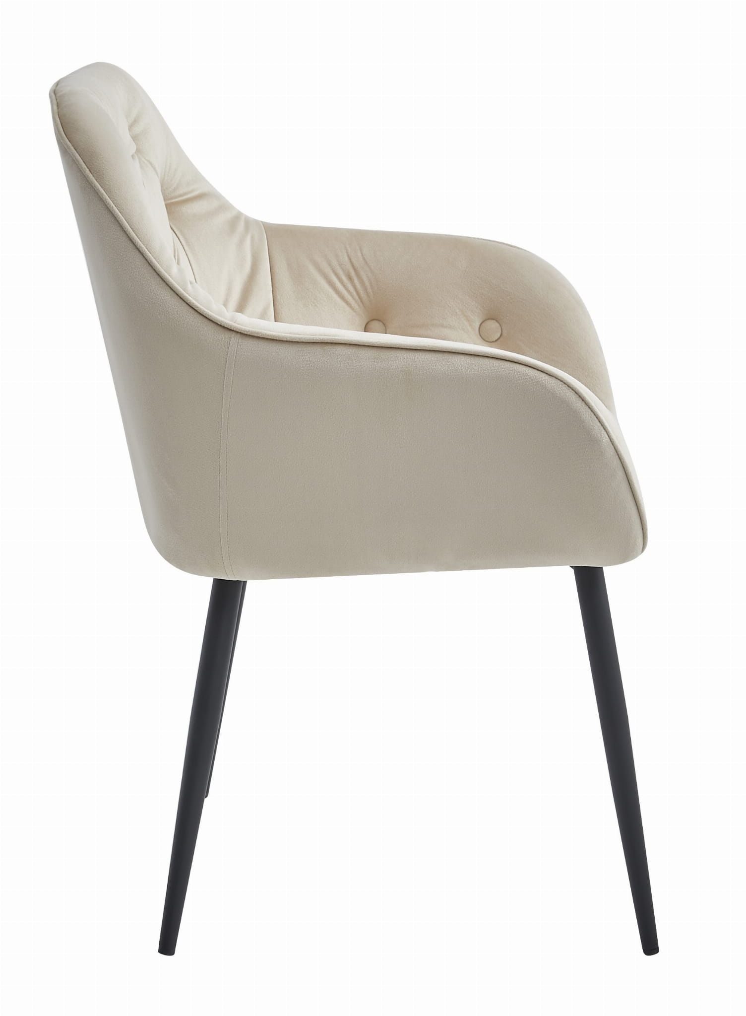 Velvet eetkamerstoel - beige - 81 x 61 x 55.5 cm - max 120 kg