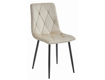 Velvet eetkamerstoel - 2 stuks - beige - 88.5 x 44 x 40 cm