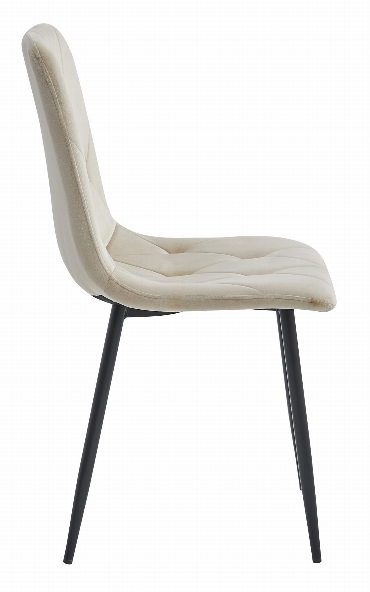 Velvet eetkamerstoel - 2 stuks - beige - 88.5 x 44 x 40 cm