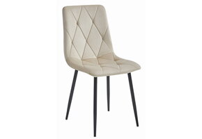 Velvet eetkamerstoel - 3 stuks - beige - 88.5 x 44 x 40 cm - zelfmontage