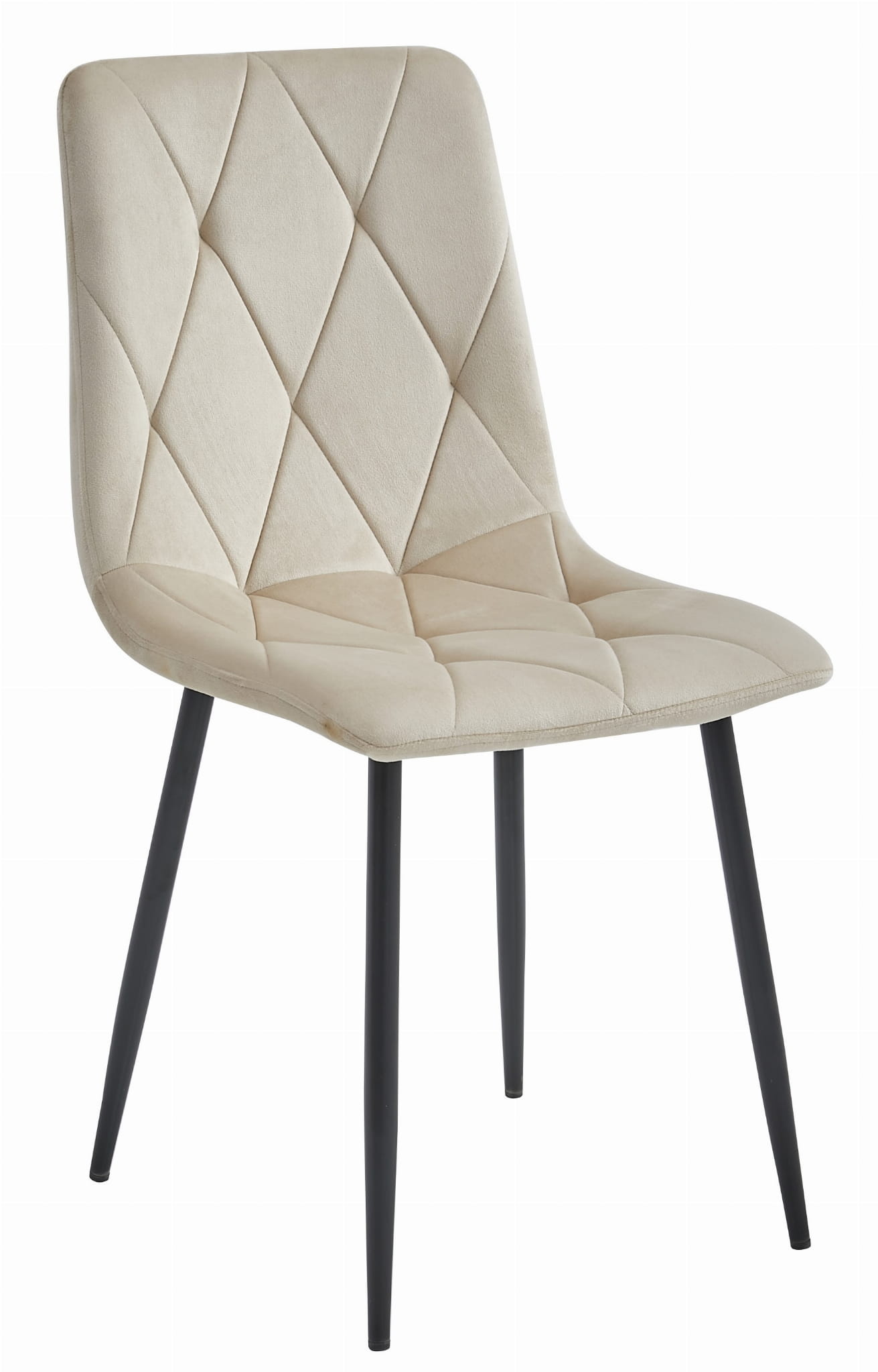 Velvet eetkamerstoel - 3 stuks - beige - 88.5 x 44 x 40 cm - zelfmontage