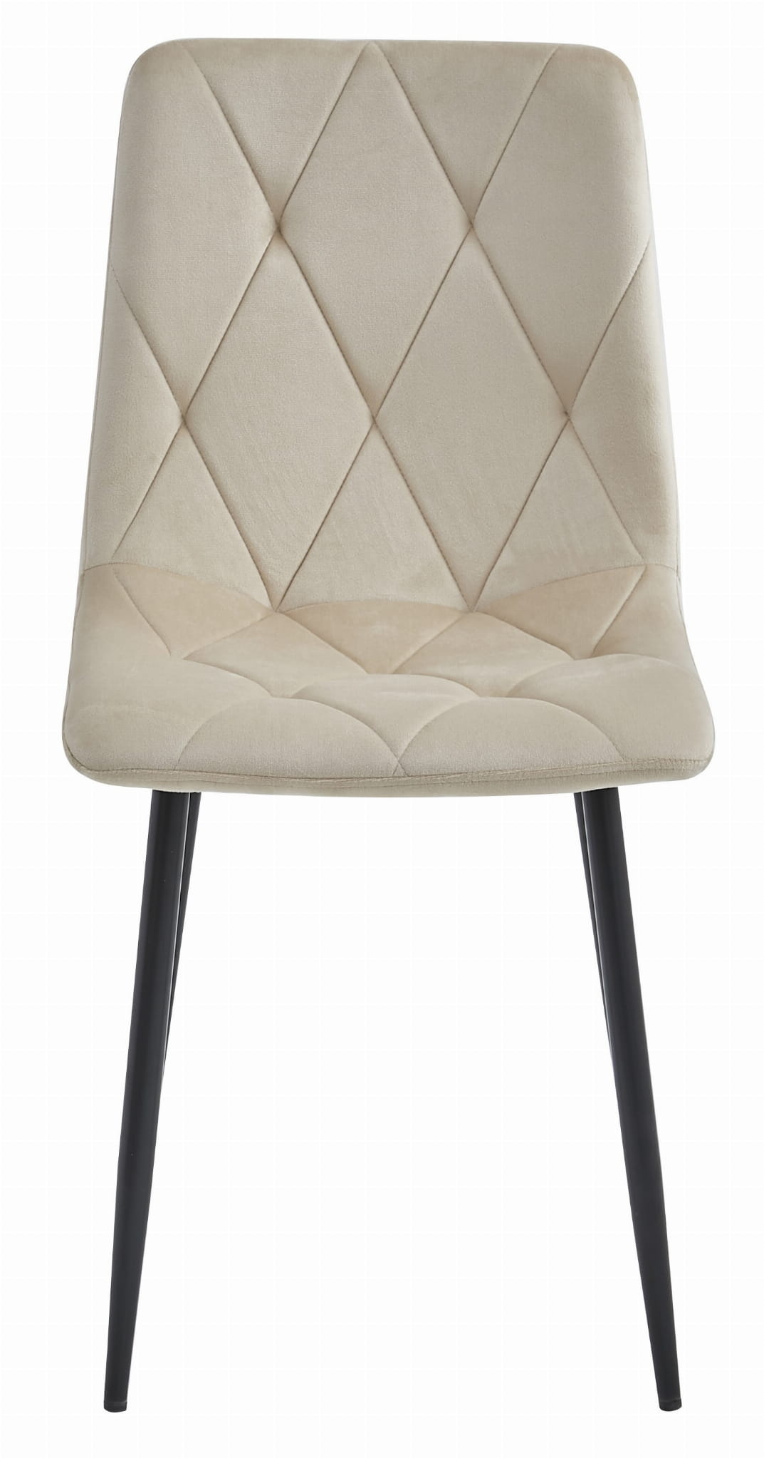 Velvet eetkamerstoel - 3 stuks - beige - 88.5 x 44 x 40 cm - zelfmontage