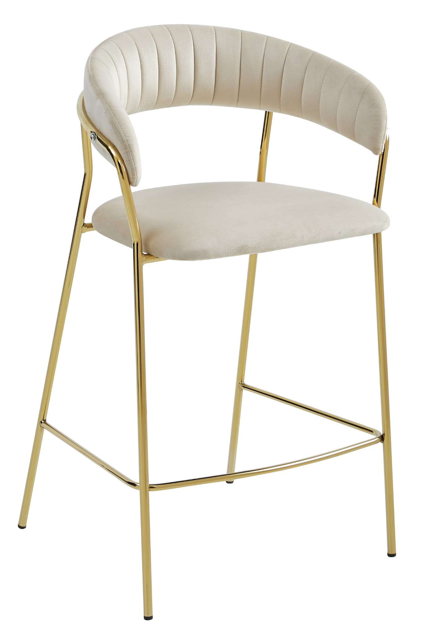Barkruk goud - fluweel - 94 x 46 x 45 cm - comfortabele zitting