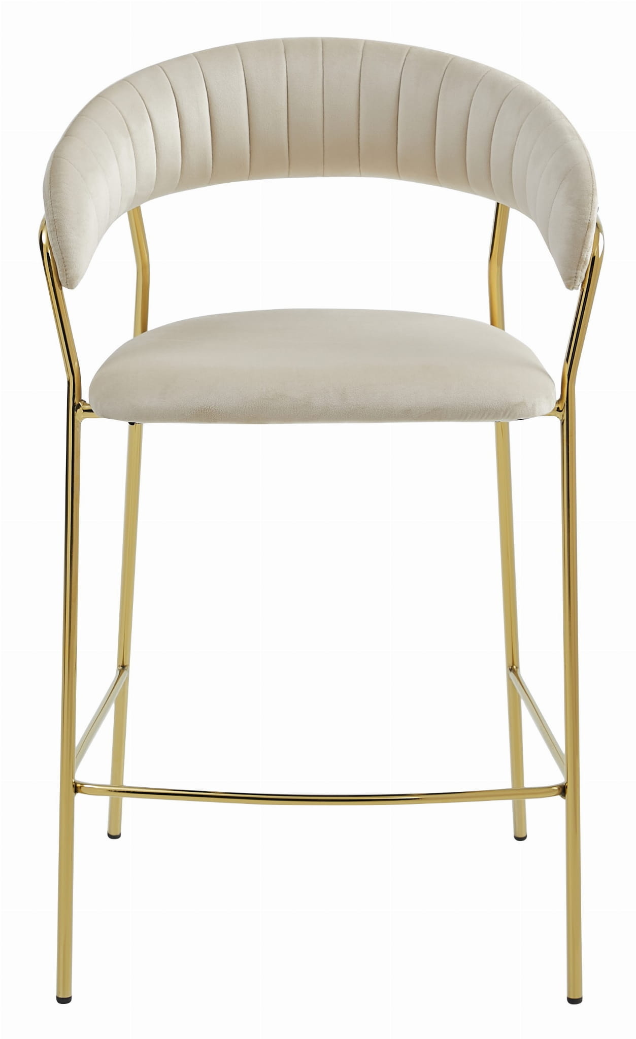 Barkruk goud - fluweel - 94 x 46 x 45 cm - comfortabele zitting