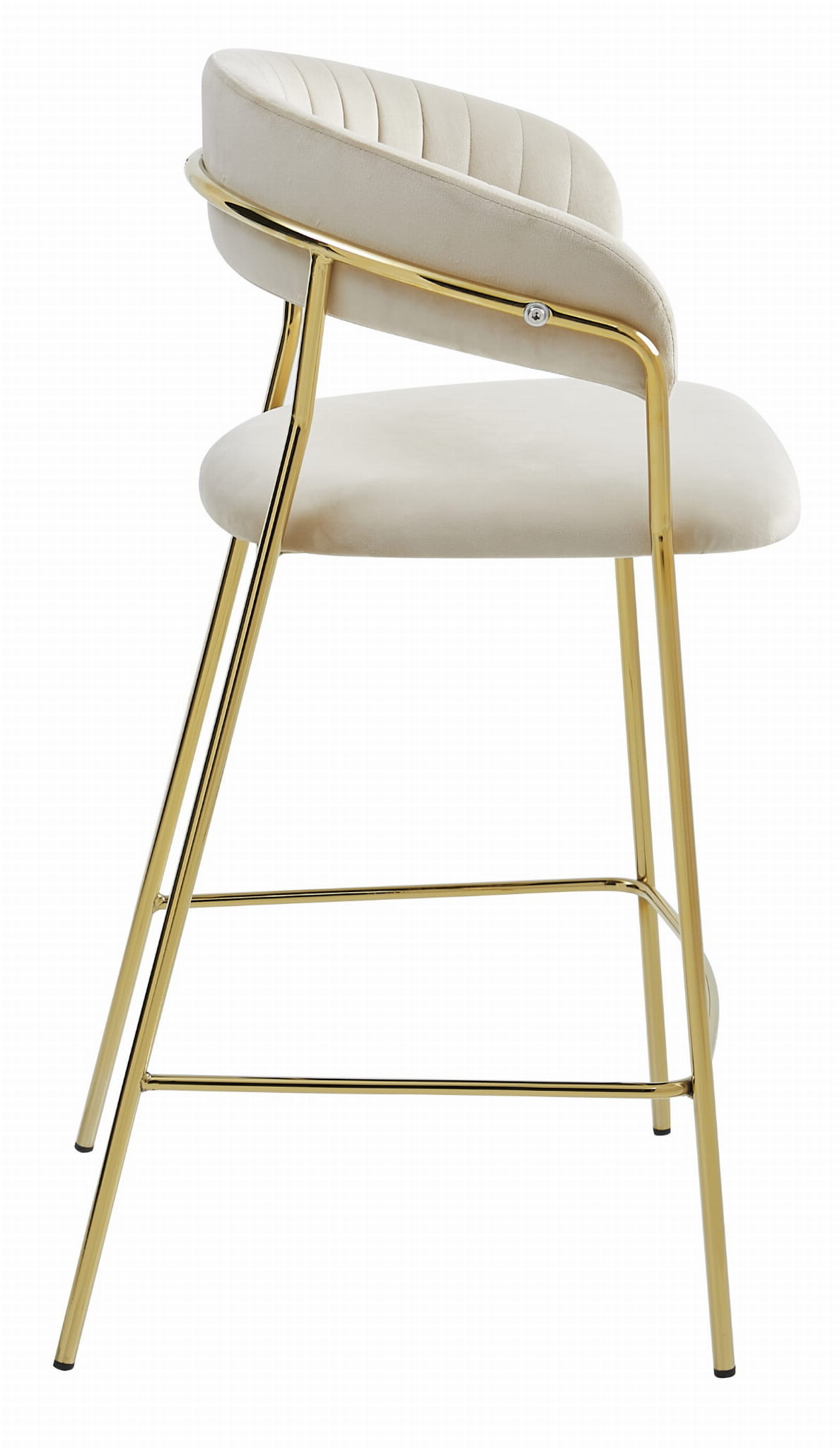 Barkruk goud - fluweel - 94 x 46 x 45 cm - comfortabele zitting