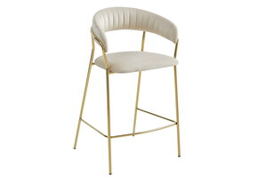 Barkruk goud - 2 stuks - fluweel - 94 x 46 x 45 cm