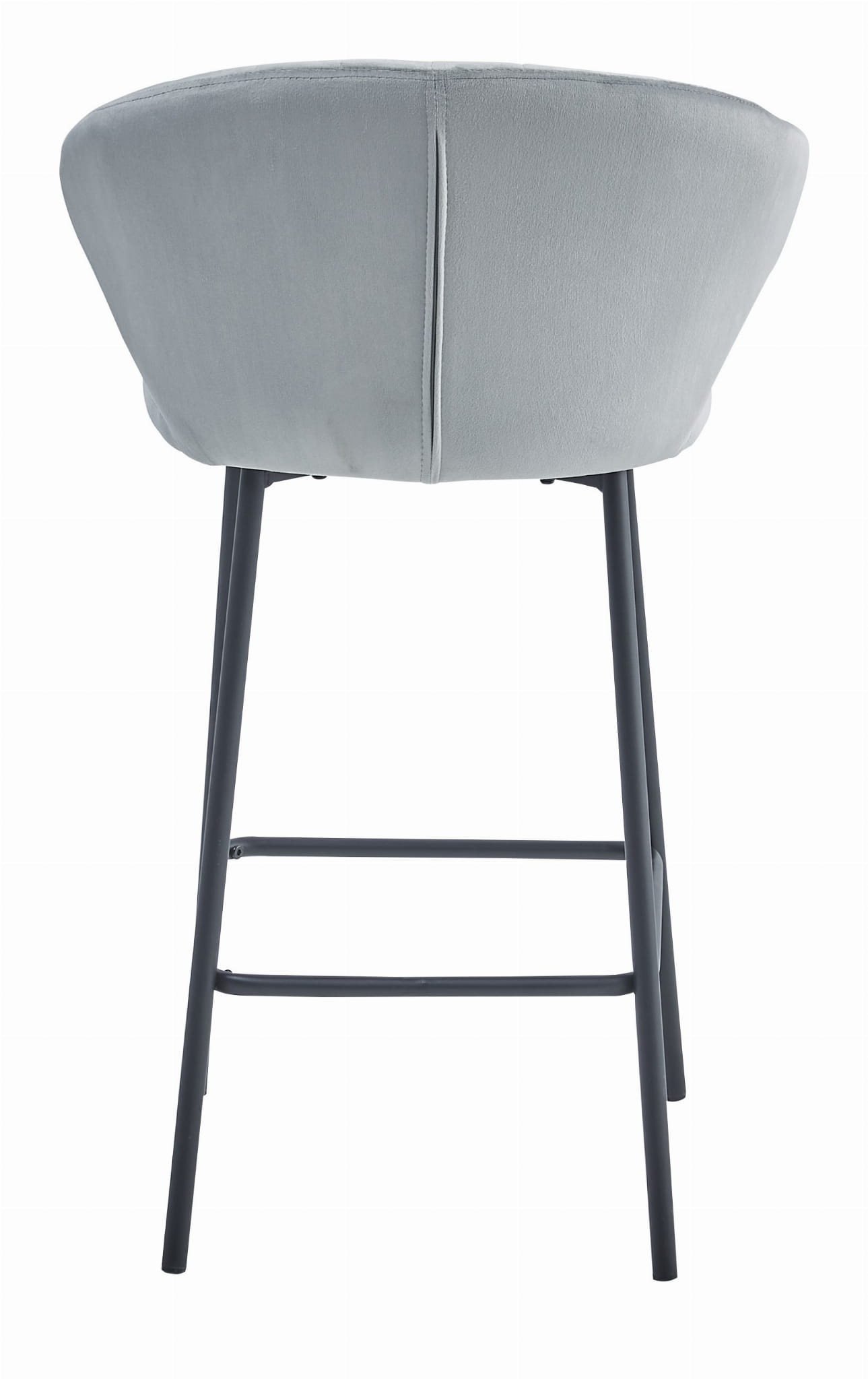 Luxe barkrukken - 2 stuks - zilvergrijs fluweel - 90,5 cm hoog