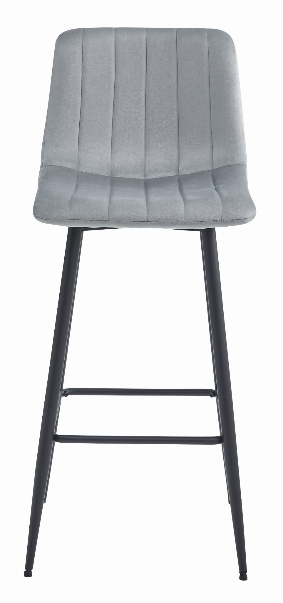 Barkruk - zilvergrijs - fluweel en staal - 104 x 43 x 35 cm