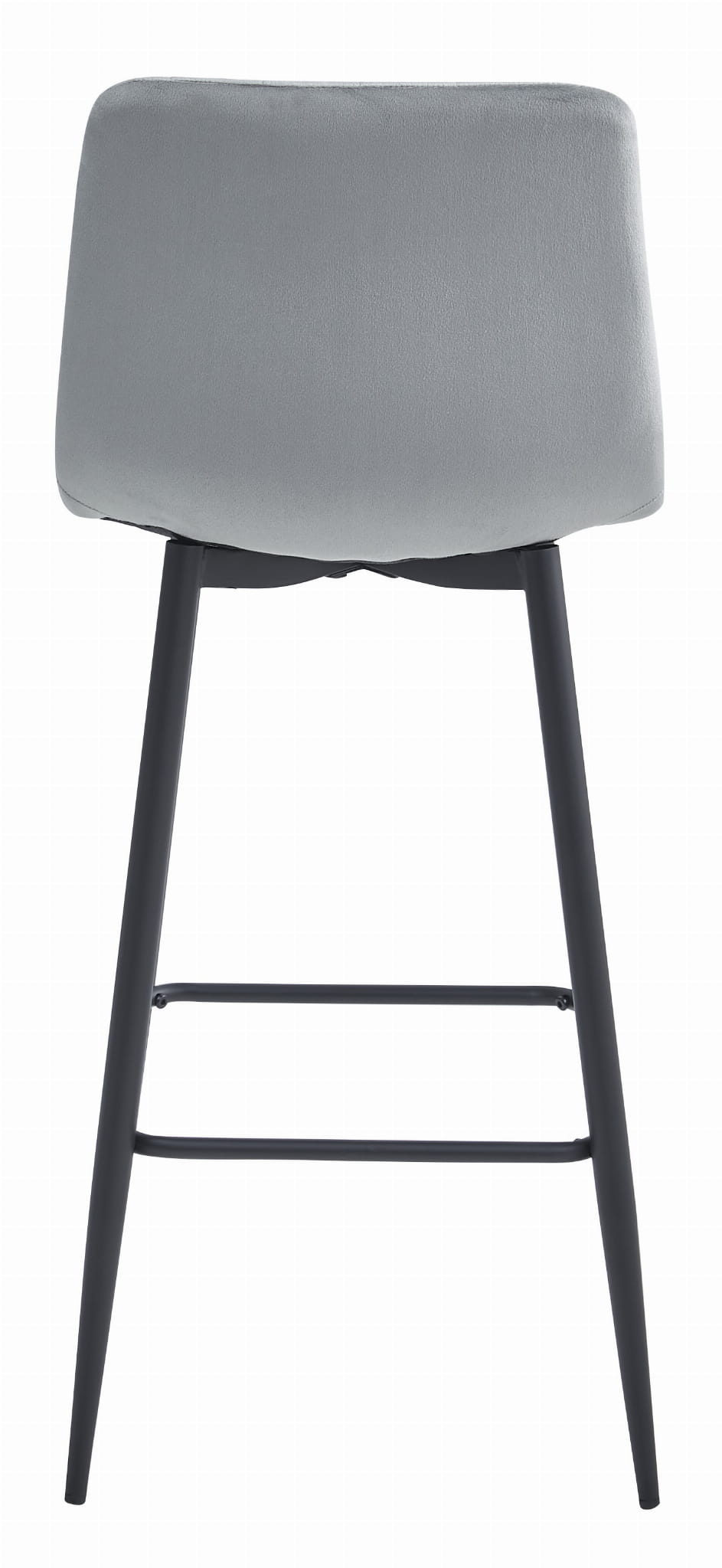 Barkruk - zilvergrijs - fluweel en staal - 104 x 43 x 35 cm