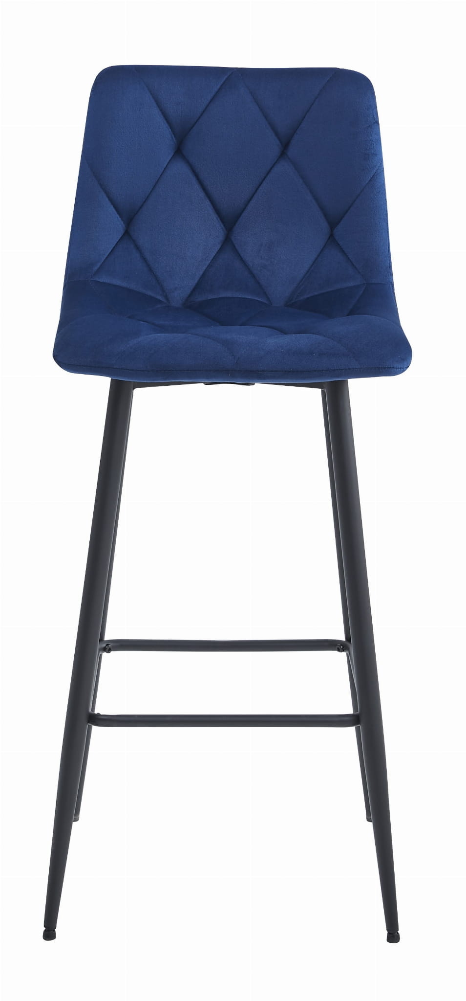 Barkruk met rugleuning - marineblauw fluweel - 104cm hoog - max. belasting 120kg