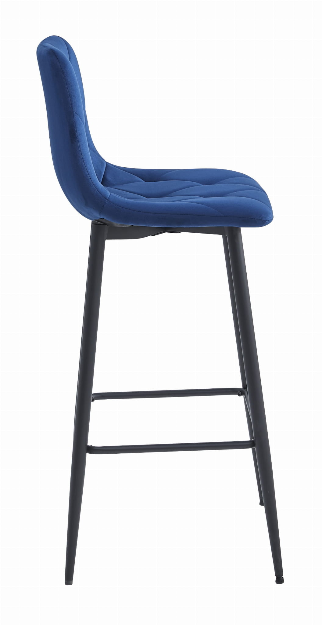 Barkruk met rugleuning - marineblauw fluweel - 104cm hoog - max. belasting 120kg