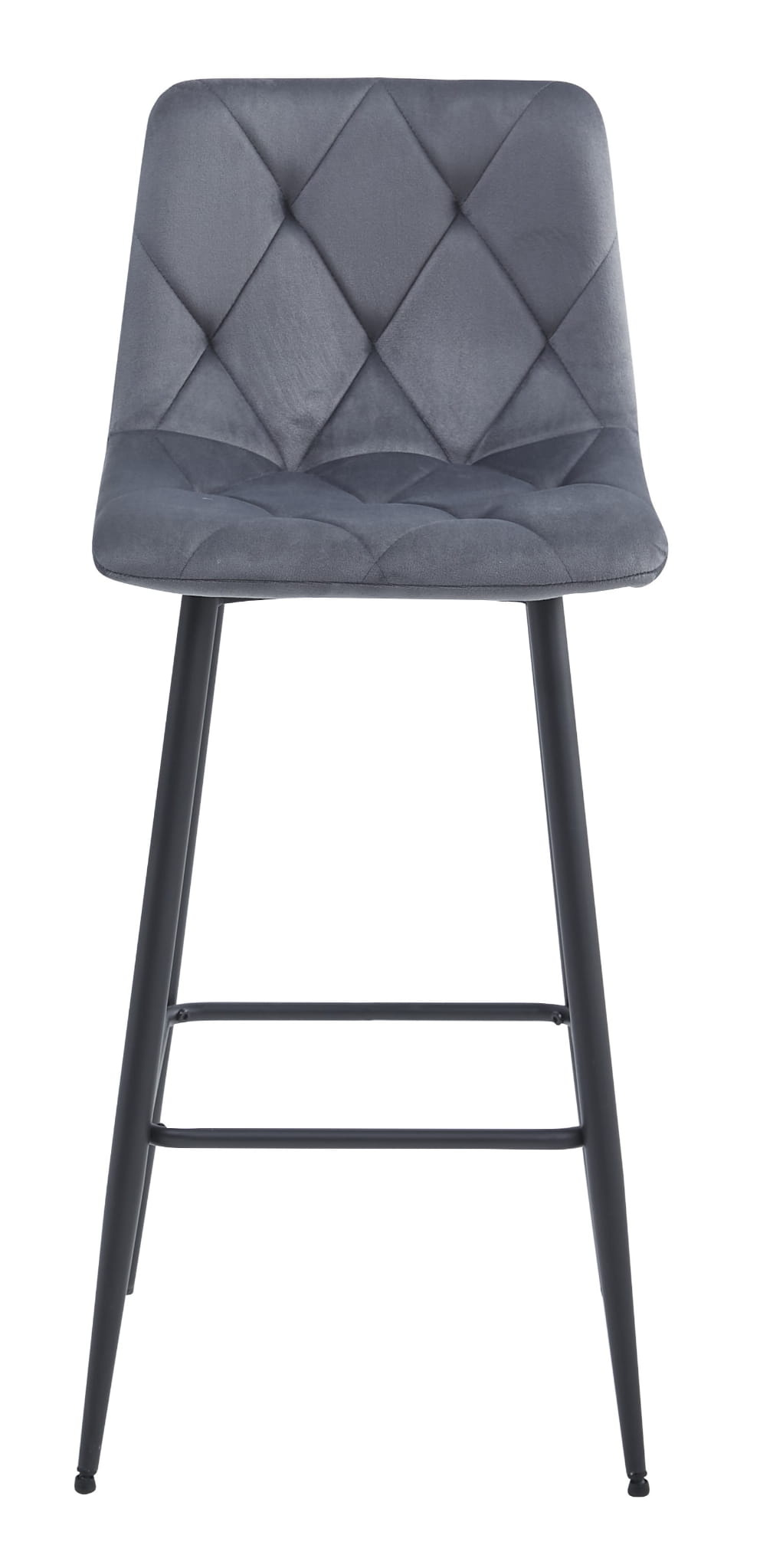 Barkruk grijs - set van 2 - fluweel - 104 cm hoogte