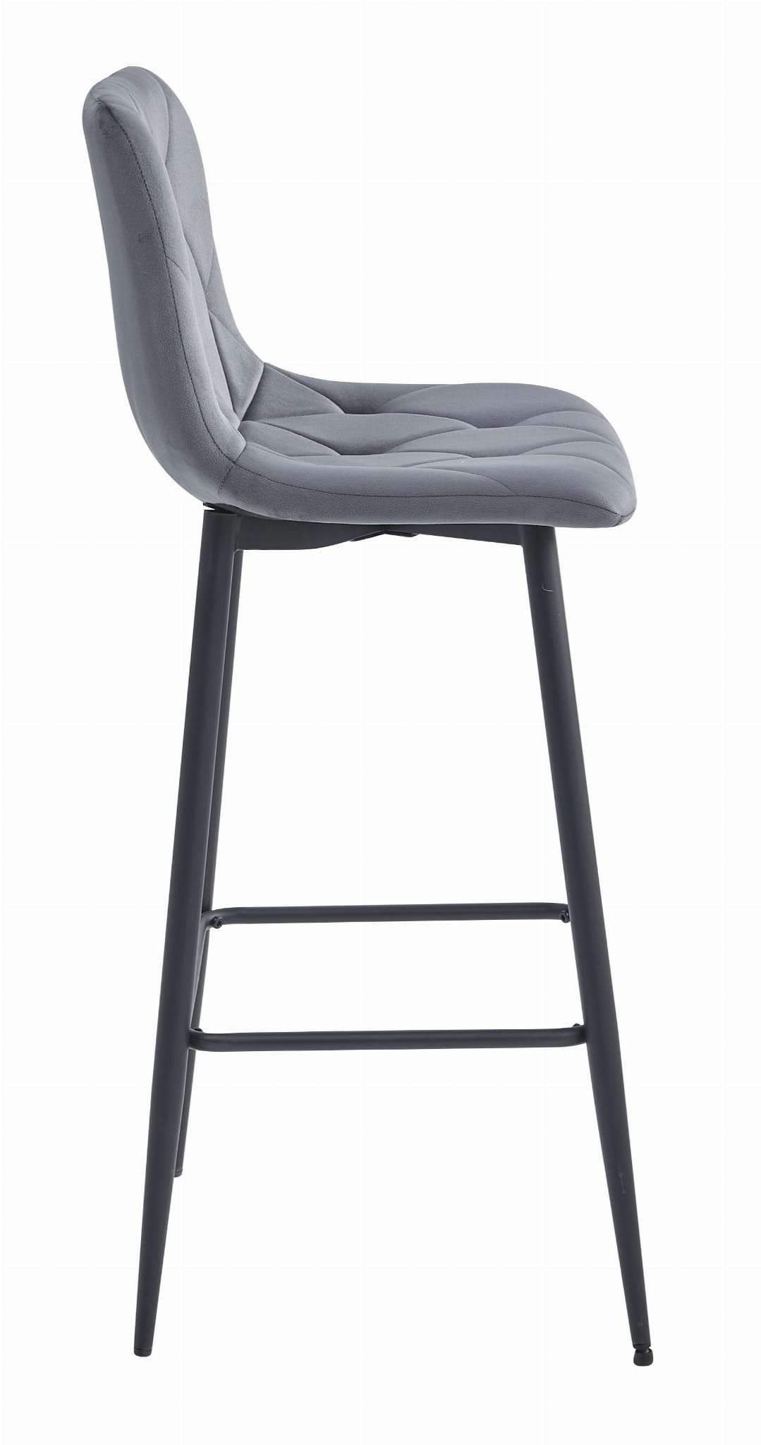 Barkruk grijs - set van 2 - fluweel - 104 cm hoogte