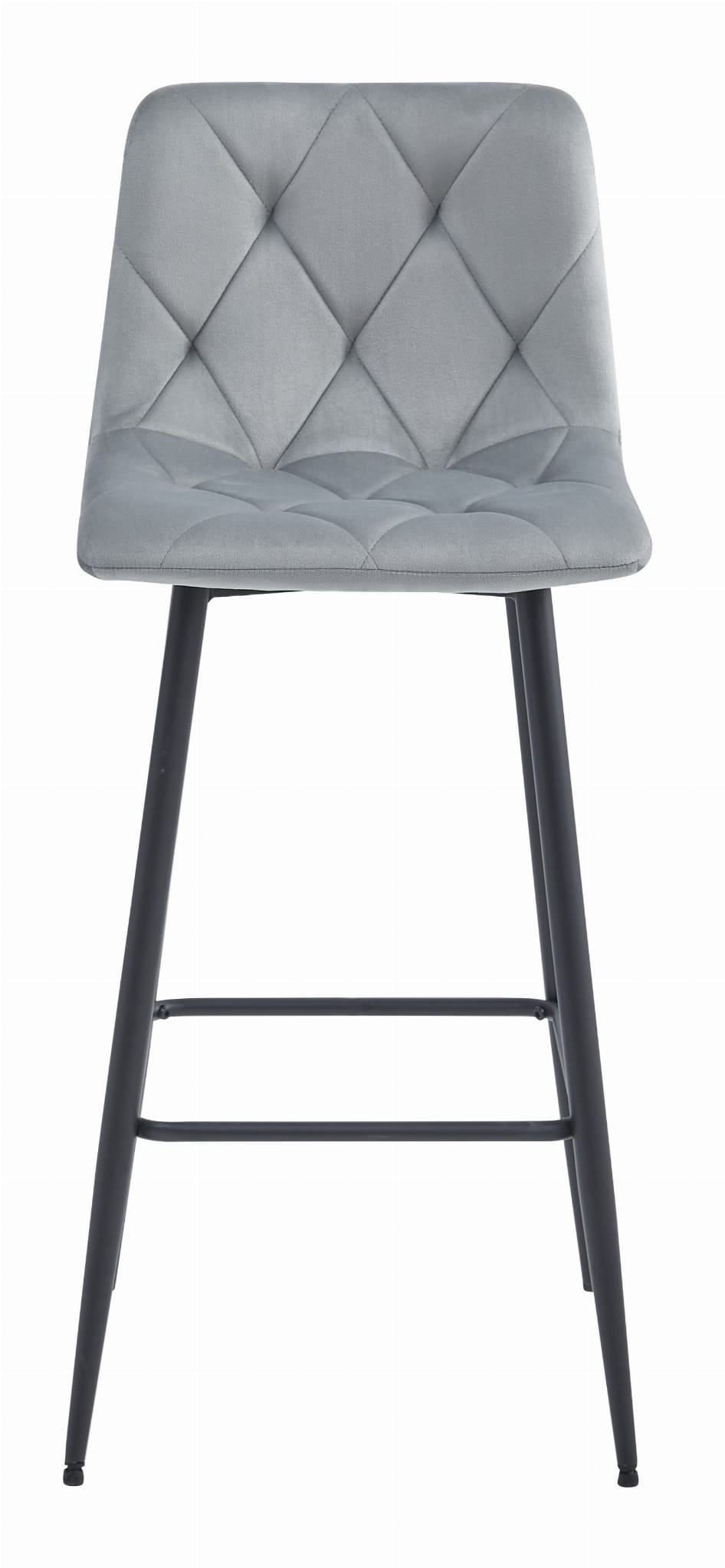 Barkruk velvet - 4 stuks - zilvergrijs - 104 x 43.5 x 32.5 cm