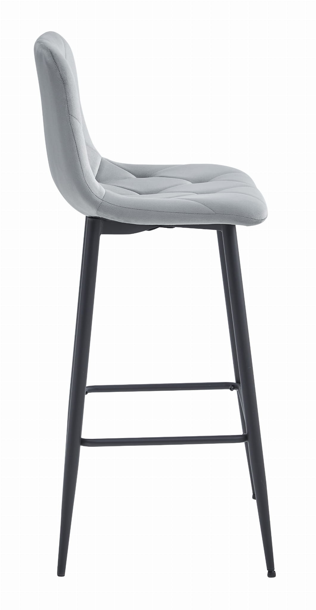 Barkruk velvet - 4 stuks - zilvergrijs - 104 x 43.5 x 32.5 cm