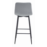 Barkruk velvet - 4 stuks - zilvergrijs - 104 x 43.5 x 32.5 cm