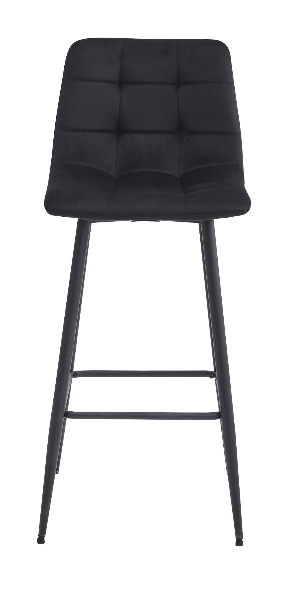 Barkruk zwart - 4 stuks - fluweel - 104 x 43,5 x 32,5 cm