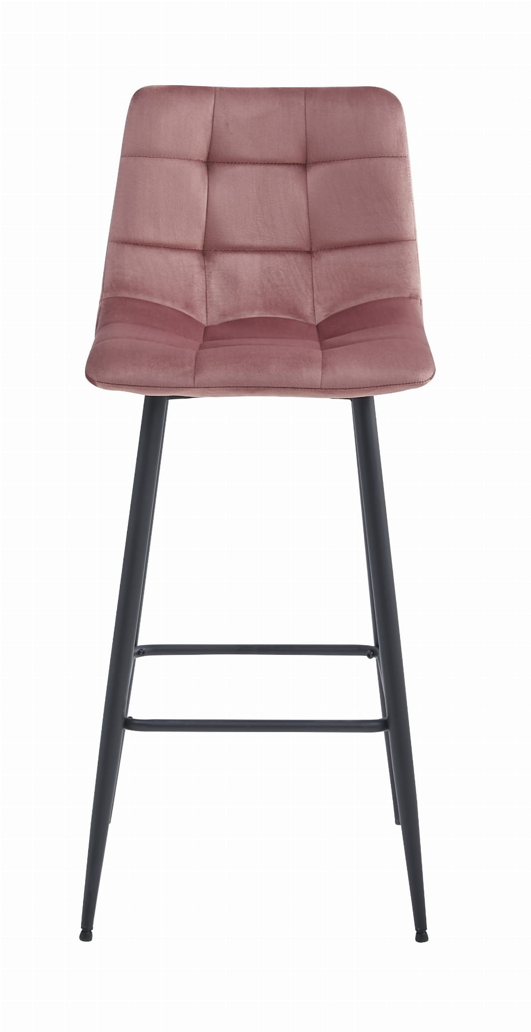 Barkruk fluweel - roze - 104cm hoog - stalen poten - Arceto