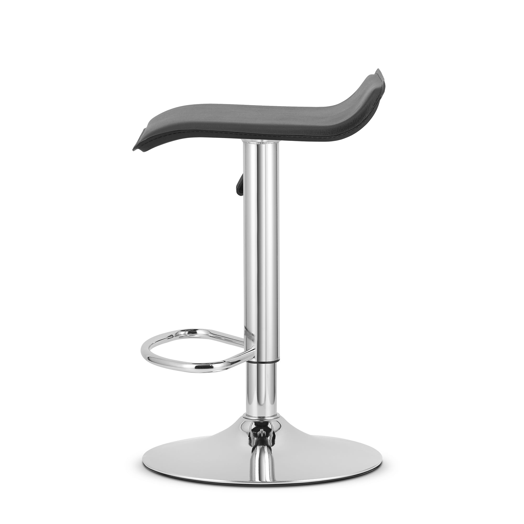 Barkruk zwart - set van 2 - 63-84cm hoogte - eco-leer