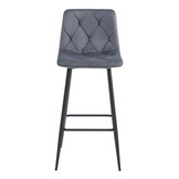 Barkruk met rugleuning - set van 3 - donkergrijs fluweel - 104cm hoog