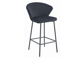 Barkruk zwart - set van 3 - fluweel - 90,5 cm hoogte