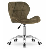 Bureaustoel fluweel - bruin - volledig draaibaar - zelfmontage