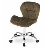 Bureaustoel fluweel - bruin - volledig draaibaar - zelfmontage