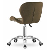 Bureaustoel fluweel - bruin - volledig draaibaar - zelfmontage
