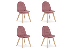 Velvet eetkamerstoel - 4 stuks - donkerroze - 81,5 cm hoog