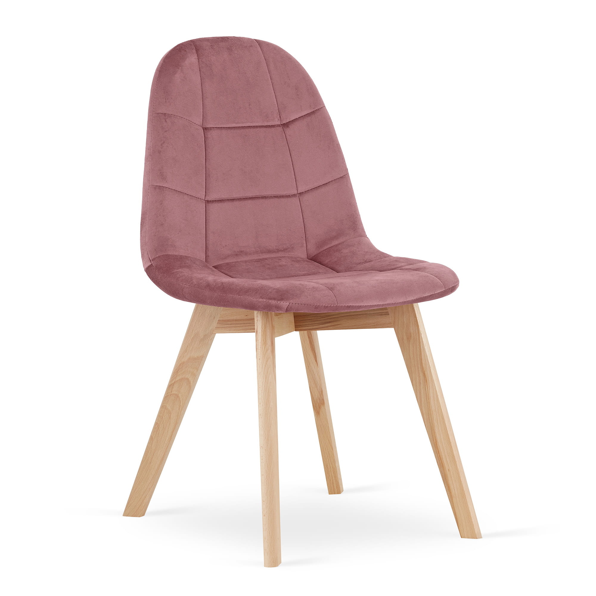 Velvet eetkamerstoel - 4 stuks - donkerroze - 81,5 cm hoog