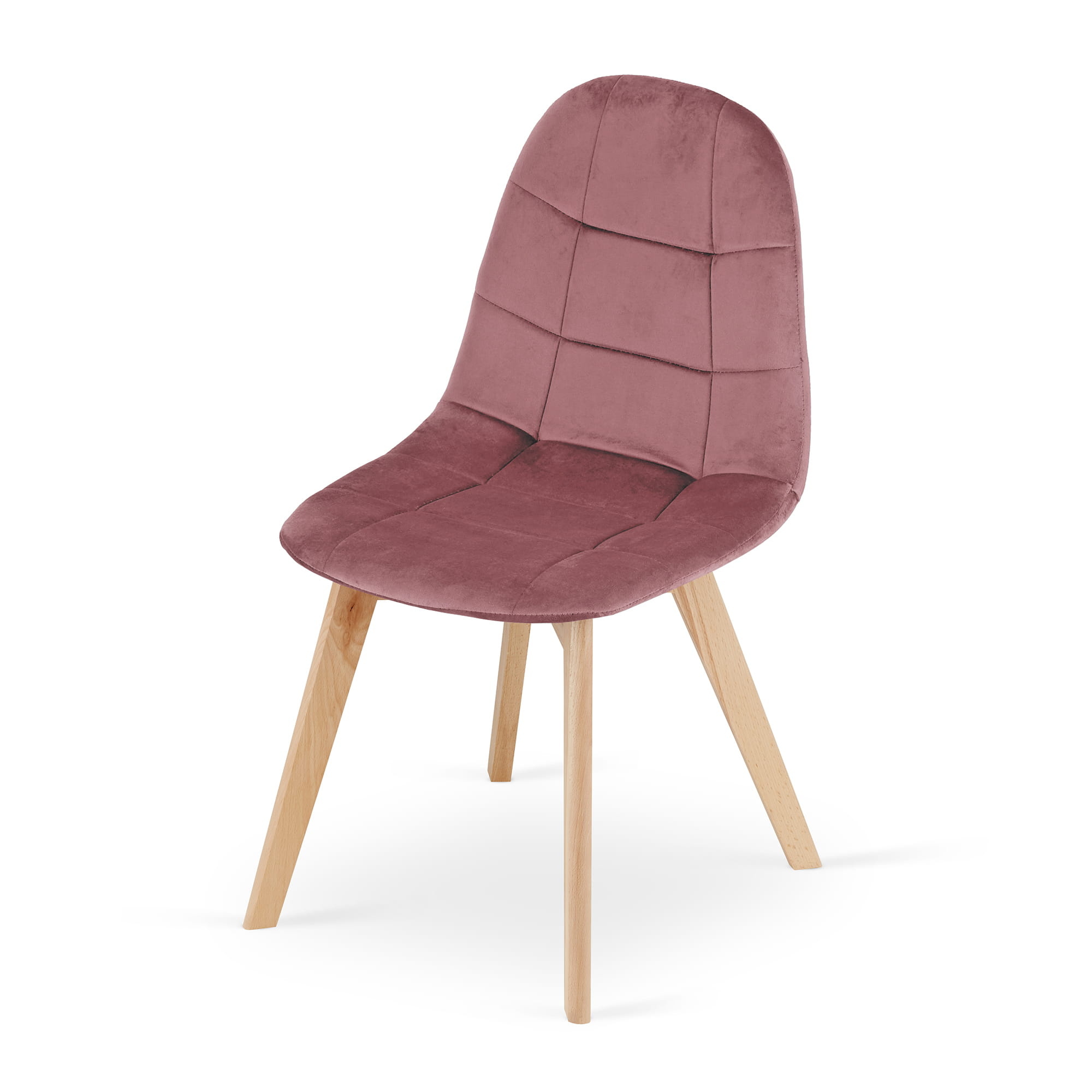 Velvet eetkamerstoel - 4 stuks - donkerroze - 81,5 cm hoog