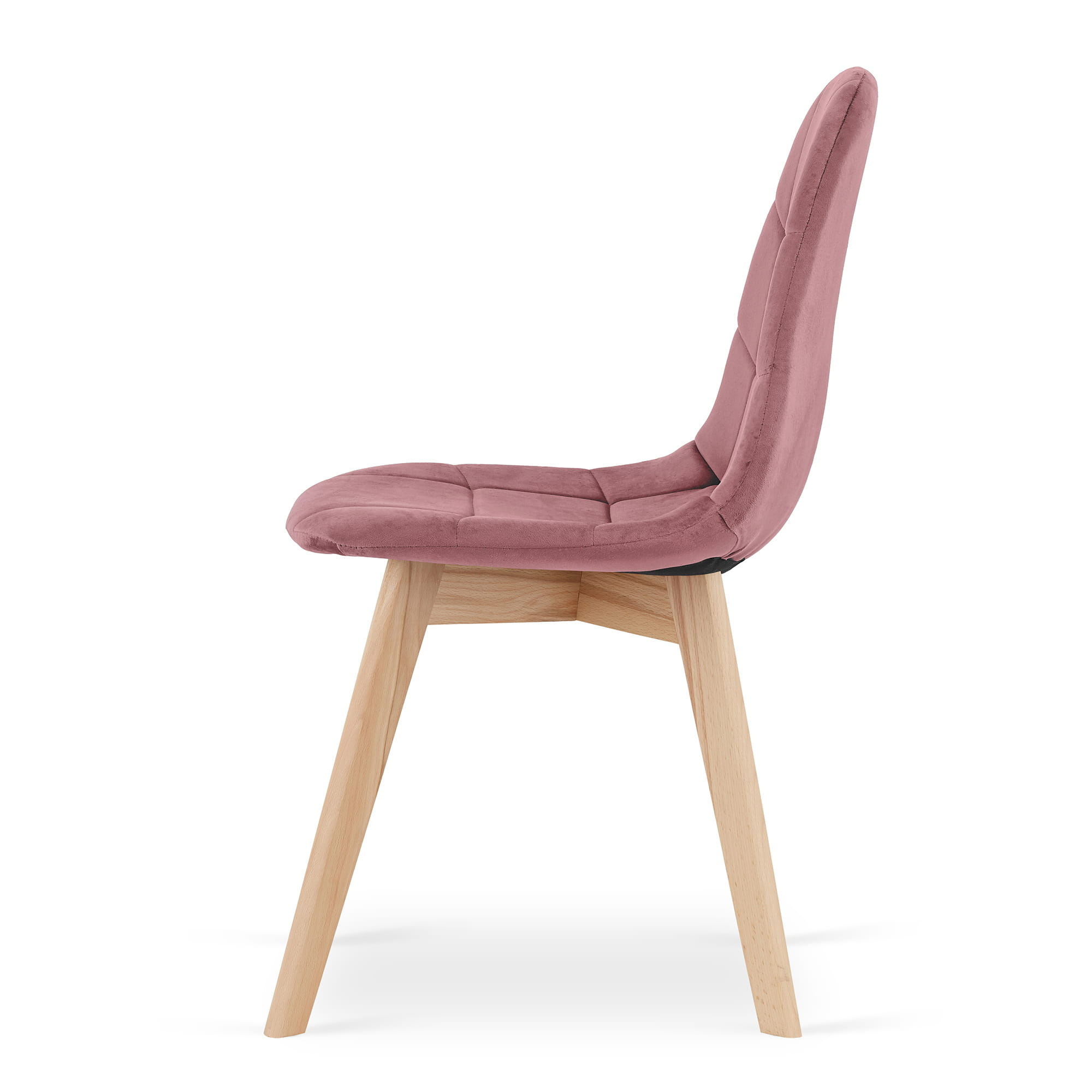 Velvet eetkamerstoel - 4 stuks - donkerroze - 81,5 cm hoog