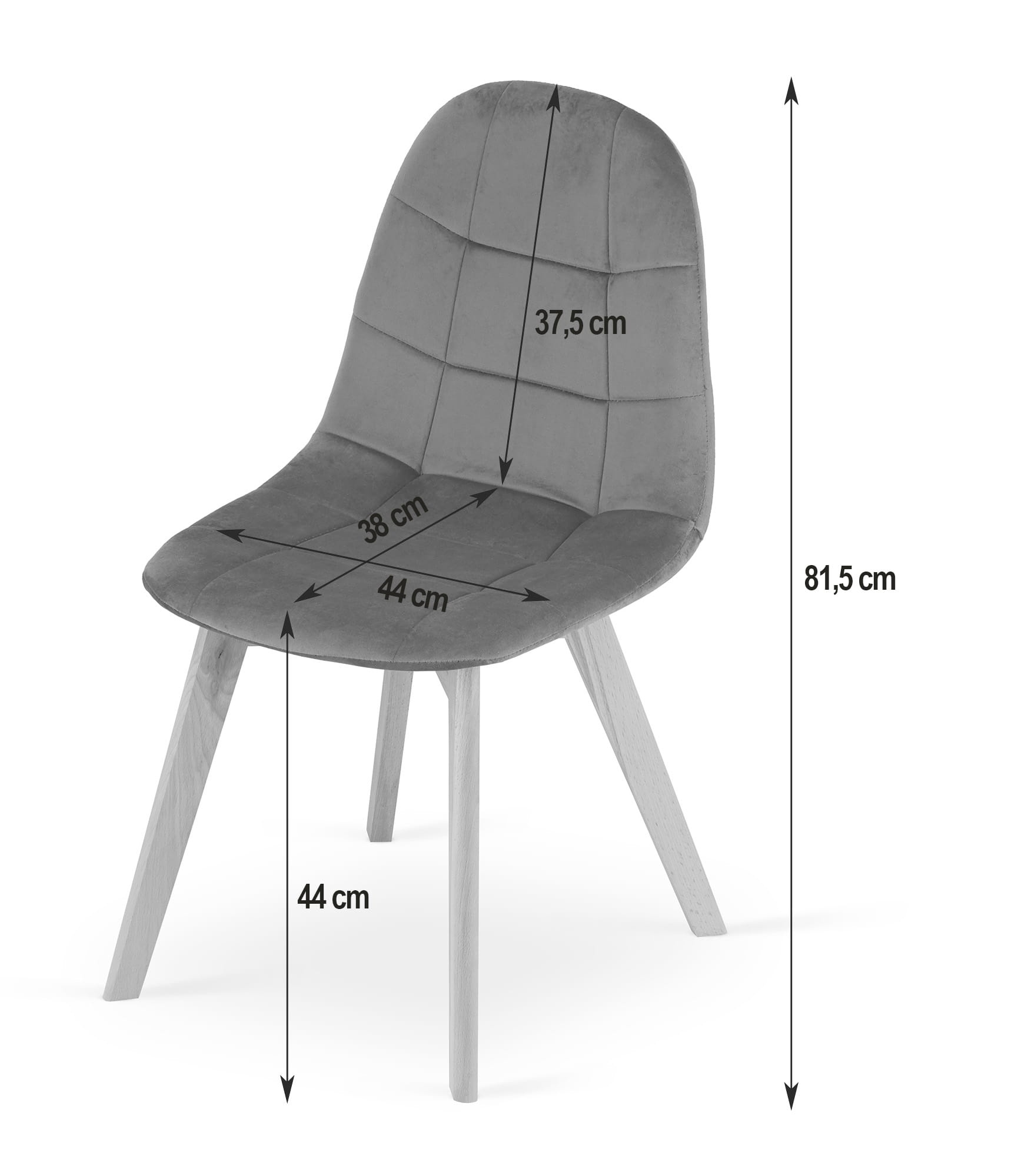 Velvet eetkamerstoel - 4 stuks - donkerroze - 81,5 cm hoog