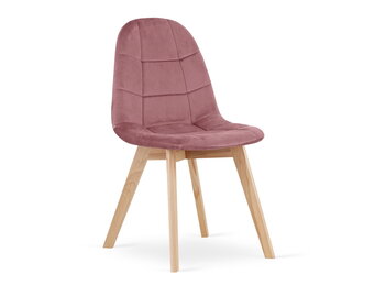 Velvet eetkamerstoel - donkerroze - beukenhout - 81,5 x 44,5 x 54 cm