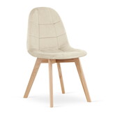 Beige eetkamerstoelen 2 stuks - velours - beukenhout - 81.5 cm hoog