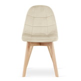 Beige eetkamerstoelen 2 stuks - velours - beukenhout - 81.5 cm hoog