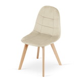 Beige eetkamerstoelen 2 stuks - velours - beukenhout - 81.5 cm hoog