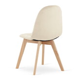 Beige eetkamerstoelen 2 stuks - velours - beukenhout - 81.5 cm hoog
