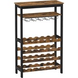 Houten wijnrek - rustiek bruin - 24 flessen - 66 x 30 x 100 cm