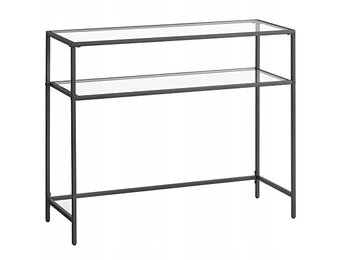 Glazen sidetables - zwart/transparant - 100x35x80 cm - 20 kg belasting