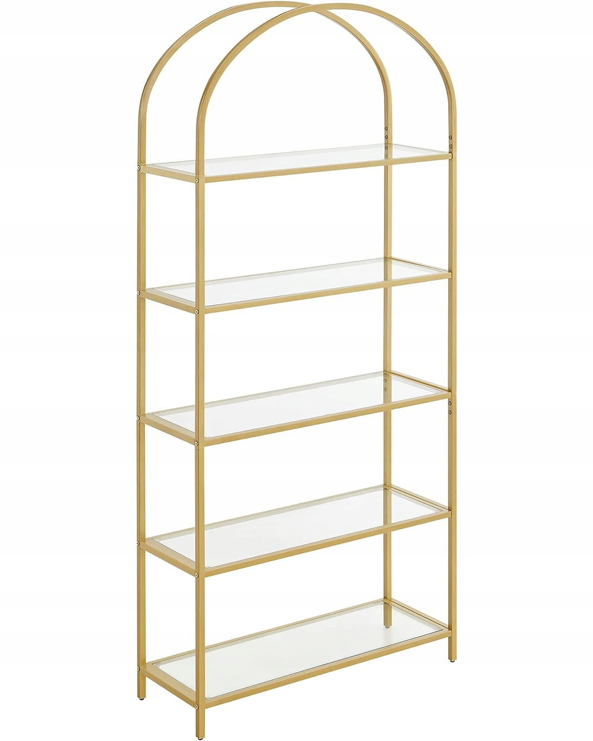 Boekenkast goud - staal en glas - 83 x 30,2 x 183,5 cm - zelfmontage