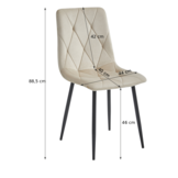 Velvet eetkamerstoel - marineblauw - 88.5 cm hoog - zelfmontage